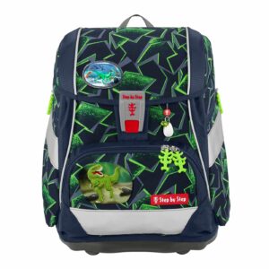 Step by Step Schulrucksack 2in1 Plus Set 6tlg. Wild T-Rex Schwarz. Grün