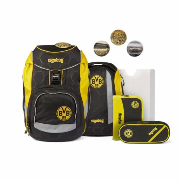 Ergobag Schulrucksack Pack Set 6tlg. Limited Edition Borussia Dortmund Schwarz