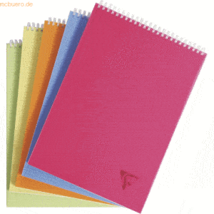 5 x Clairefontaine Spiralblock A6 90g/qm liniert farbig sortiert