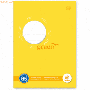 5 x Staufen Heftumschlag Green Karton 150g/qm A5 gelb