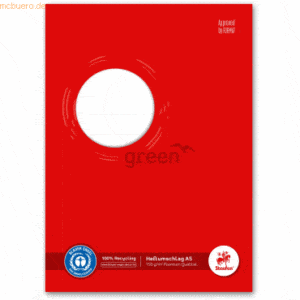 5 x Staufen Heftumschlag Green Karton 150g/qm A5 rot