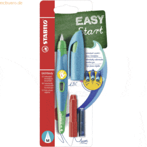 3 x Stabilo Schulfüller Easybirdy M Linkshänder himmelblau/grasgrün