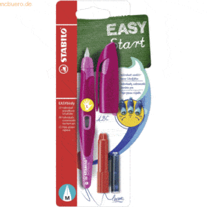 3 x Stabilo Schulfüller Easybirdy M Linkshänder beere/pink