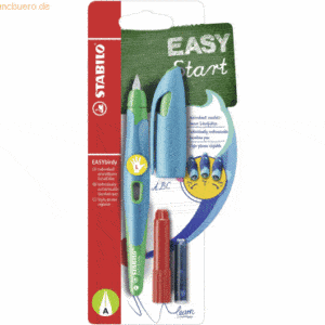 3 x Stabilo Füllhalter Easybirdy L himmelblau/grasgrün Feder A