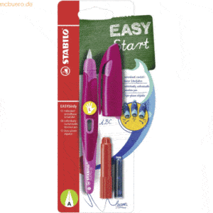 3 x Stabilo Schulfüller Easybirdy A Linkshänder beere/pink