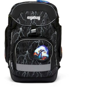 Ergobag Schulrucksack Pack Set 6tlg. Super ReflekttBär Glow Edition Schwarz