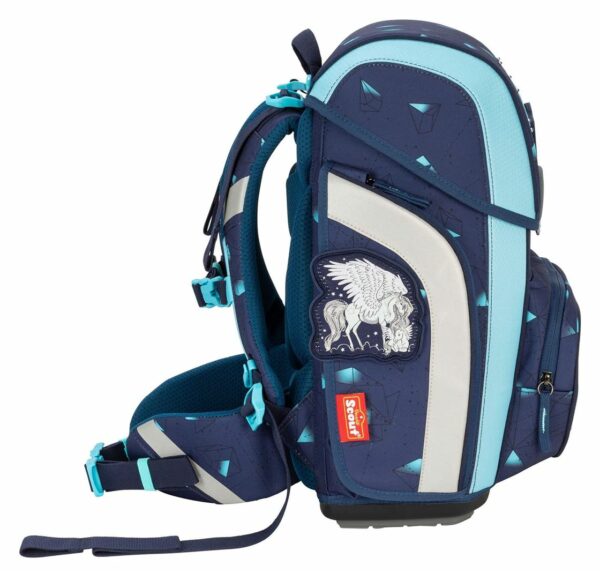 Scout Schulrucksack Exklusiv Genius Set 4tlg. LED Pegasus Blau