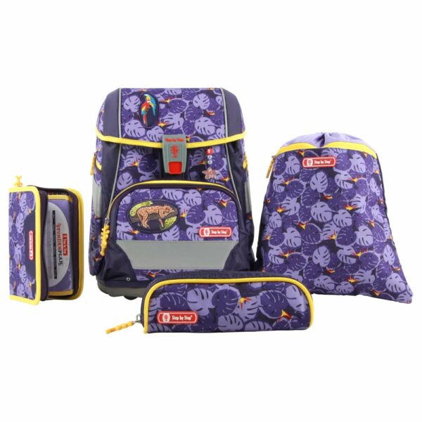 Step by Step Schulrucksack Space Set 5tlg. Jungle Cat Lila