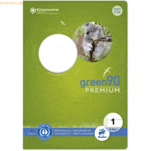 Staufen Schulheft Green A5 liniert Lineatur 1 16 Blatt farbig mit Moti