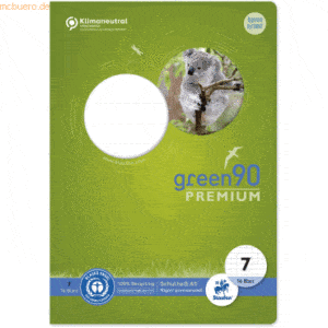 Staufen Schulheft Green A5 kariert 7mm Lineatur 7 16 Blatt