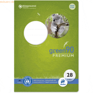 10 x Staufen Schulheft Green A5 kariert mit Rand Lineatur 28 16 Blatt