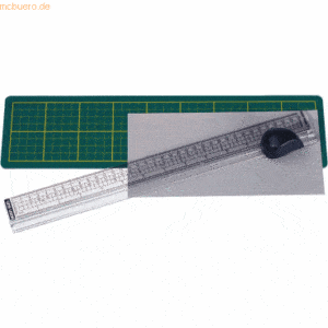 Alco Schneidelineal mit Matte aus Kunststoff 35 cm transparent