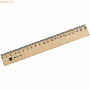 10 x Alco Holzlineal 20cm braun