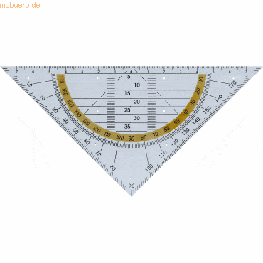 10 x Alco Geometrie-Dreieck Kunststoff 16cm transparent