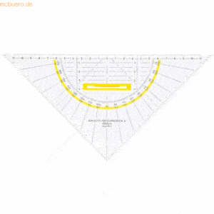 10 x Aristo Geo-Dreieck mit Griff Acryl 250mm glasklar