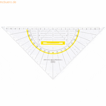 10 x Aristo Geo-Dreieck mit Griff Acryl 250mm glasklar