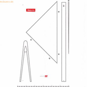 Aristo Aufbewahrungstafel für Wandtafelgeräte 100x60cm Kunststoff weiß