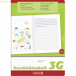 Brunnen Geschichtenheft A4 Lineatur 3G 16 Blatt