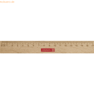 24 x Brunnen Lineal 17cm Holz braun