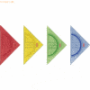 10 x Brunnen Geometrie-Dreieck 16cm bruchsicher farbig sortiert