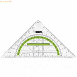 10 x Brunnen Geometrie-Dreieck 16cm Griff kiwi
