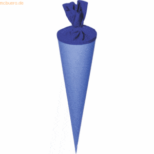 5 x Heyda Schultüte Filzverschluss Rohling 19x70cm blau