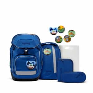 Ergobag Schulrucksack Pack Set 6tlg. WaldmonstBär Eco Hero Edition Blau