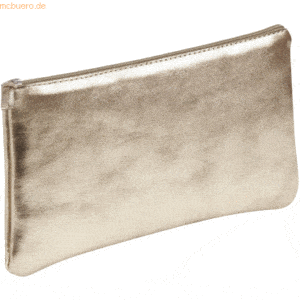 Clairefontaine Schlampermäppchen Leder flach 22x11cm grey