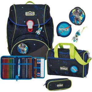 Scout Schulrucksack Alpha Set 4tlg. Galaxy Funny Snaps Schwarz