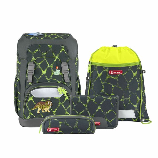 Step by Step Schulrucksack Giant Set 5tlg. Dino Tres Grün