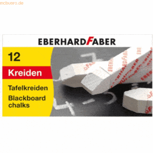 Eberhard Faber Wandtafelkreide Länge 90mm VE=12 Stück weiß