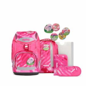 Ergobag Schulrucksack Pack Set 6tlg. Neo Edition KuntBärbuntes Einhorn Pink