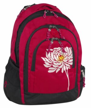 TakeItEasy Schulrucksack Berlin II White Flower Rot