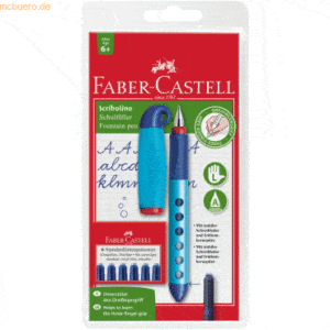 5 x Faber Castell Schreiblernfüller für Linkshänder Feder L inkl. Patr