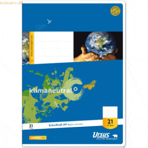 10 x Format-X Schulheft A4 Lineatur 21 liniert 16 Blatt