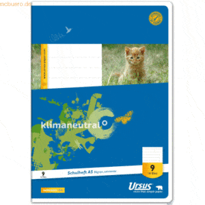 10 x Format-X Schulheft A5 Lineatur 9 liniert mit Rand 16 Blatt