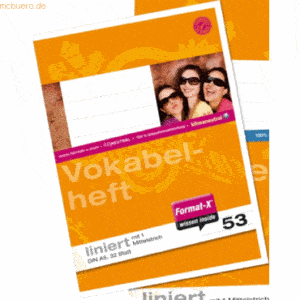 Format-X Vokabelheft A5 liniert mit Mittelstrich 32 Blatt
