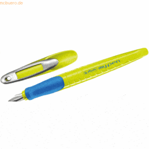 Herlitz Schulfüllhalter mypen M-Feder lemon/blue