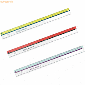 9 x Herlitz Lineal my.pen Kunststoff 30cm farbig sortiert