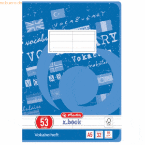 Herlitz Vokabelheft A5 32 Blatt Lineatur 53 FSC Mix