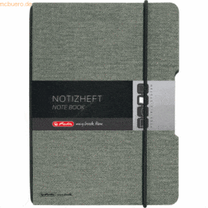 5 x Herlitz Notizheft flex Leinen A5 40 Blatt punktiert grau