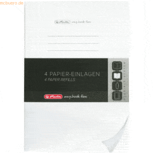 Herlitz Einlagenheft flex A4 40 Blatt kariert gelocht VE=4 Stück