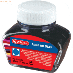 12 x Herlitz Tinte im Glas 30ml königsblau