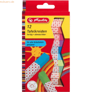 Herlitz Tafelkreide VE=12 Stück farbig