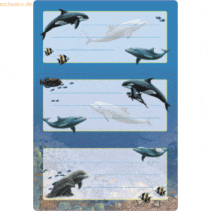 10 x HERMA Buchetiketten 76x36mm Vario Delfine beglimmert VE=2 Blatt