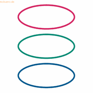 HERMA Buchetiketten oval rot/grün/blau VE=6 Blatt