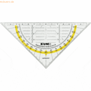 15 x Kum Geodreieck 262 16cm transparent