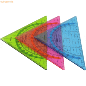 15 x Kum Geodreieck 262 Pop 16cm farbig sortiert