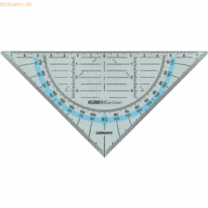 20 x Kum Geodreieck 262 Blue Ocean Biokunststoff 16cm transparent