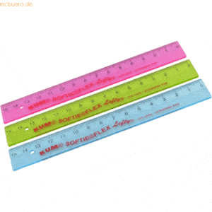 Kum Lineal L1 Softie Flexi Lefty 15cm Linkshand farbig sortiert